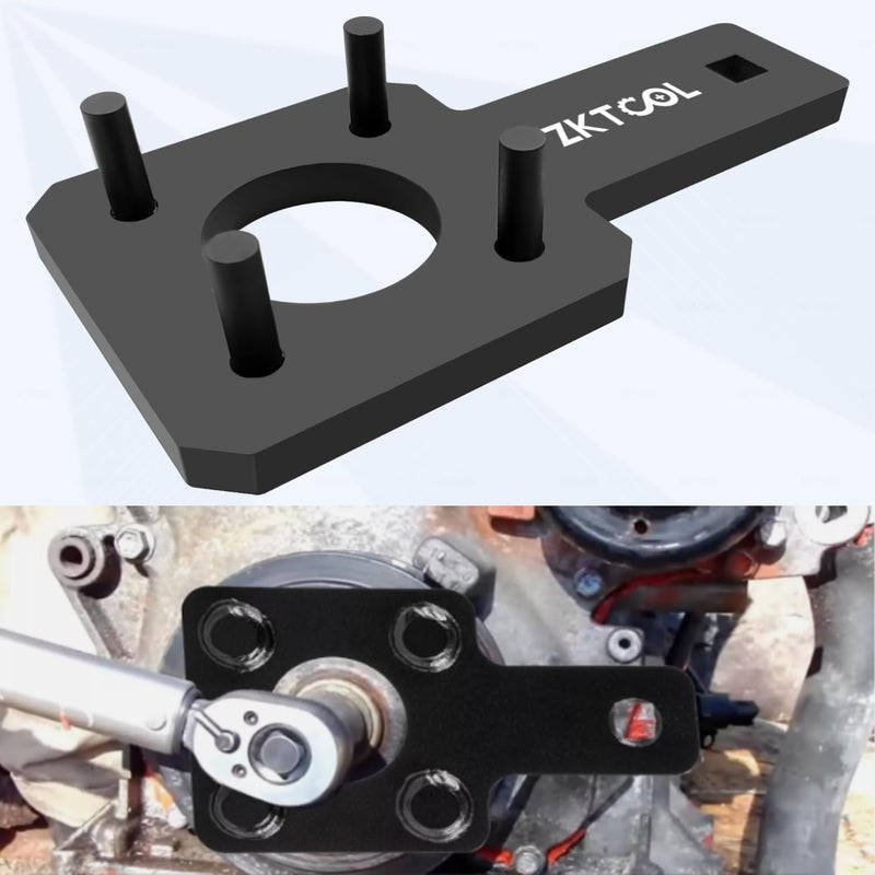 ZKTOOL 10198A Crankshaft Pulley Wrench Holder Tool Compatible with VW Routan Dodge Chrysler Ram 3.6L 3.2L 3.0L Engine - Image 2
